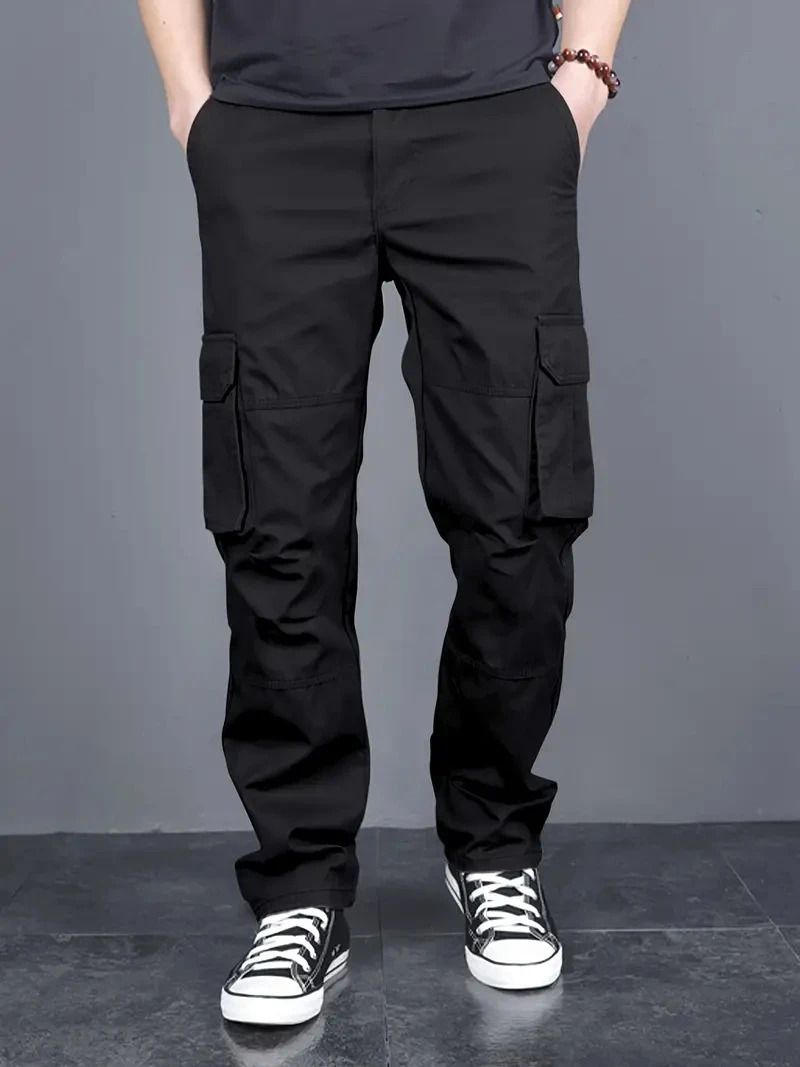 FABRIPPLE Men's Black Cargo Pants – Premium Fabric - Image 1